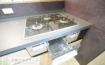 3口ガスコンロ（グリル付き）